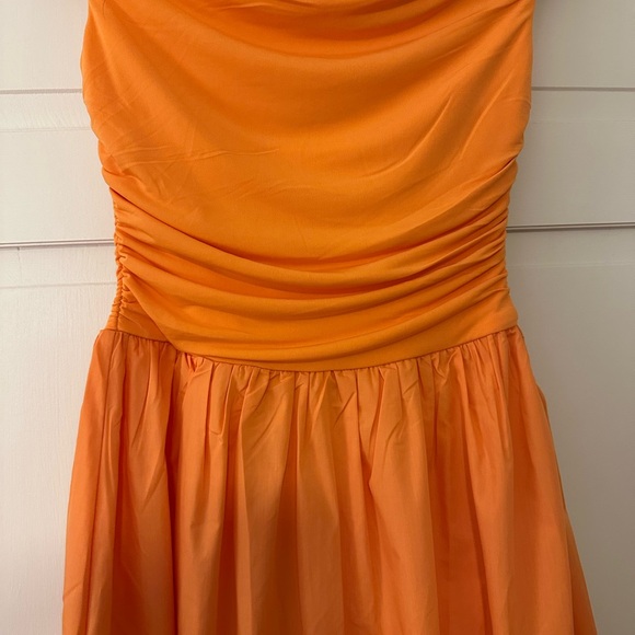 Hello Molly Orange Ruched Off the Shoulder Maxi Dress - Picture 8 of 10